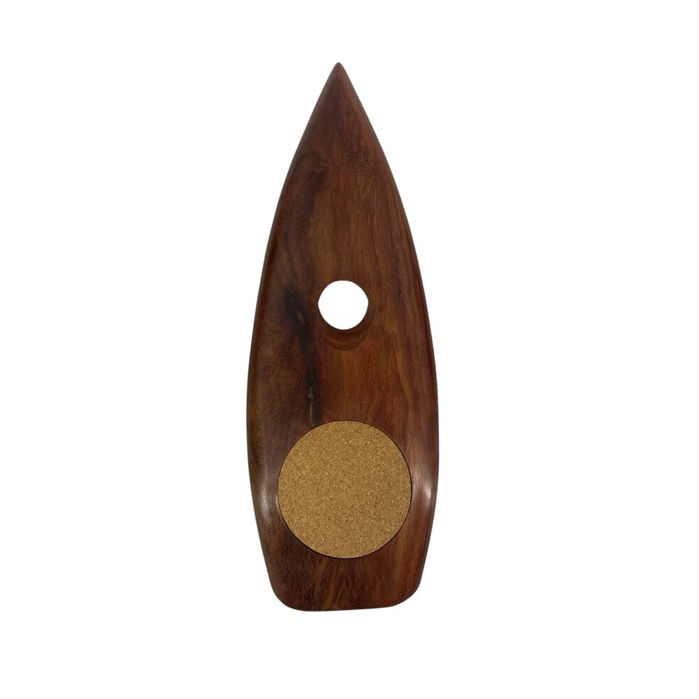 Wooden Self Balancing Wine Bottle Support With Built In Cork Coaster